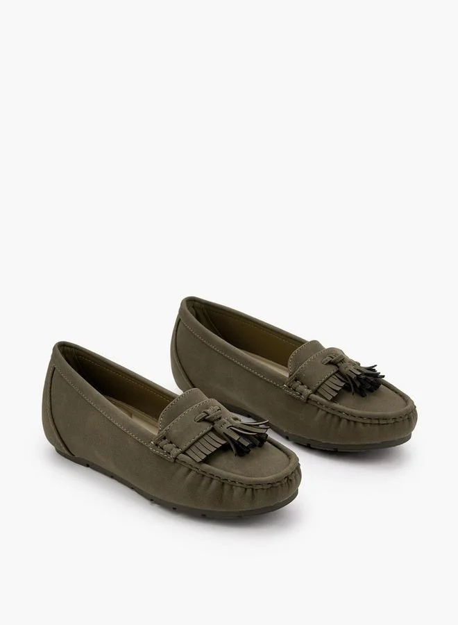 Le Confort Suede Loafer With Tassle Detailing